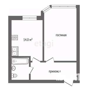 1-к квартира, вторичка, 48м2, 5/8 этаж