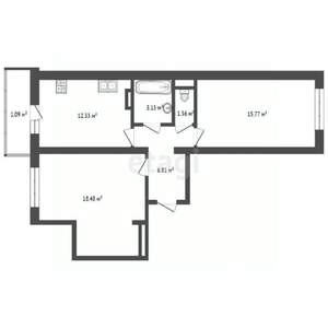 2-к квартира, вторичка, 59м2, 8/12 этаж