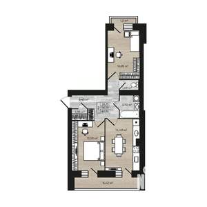 2-к квартира, строящийся дом, 64м2, 4/9 этаж
