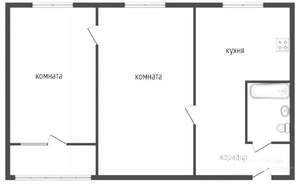2-к квартира, вторичка, 46м2, 1/5 этаж