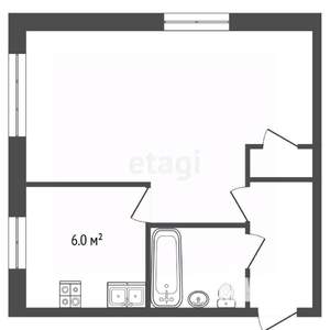 1-к квартира, вторичка, 31м2, 4/4 этаж