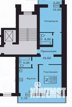 2-к квартира, вторичка, 73м2, 2/8 этаж