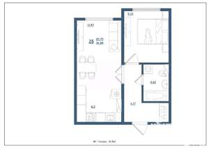 2-к квартира, строящийся дом, 37м2, 17/17 этаж