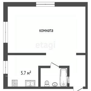 1-к квартира, вторичка, 33м2, 1/4 этаж