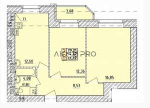 2-к квартира, вторичка, 54м2, 2/10 этаж