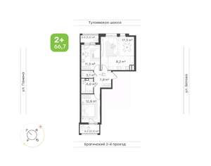 3-к квартира, вторичка, 67м2, 5/18 этаж