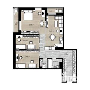 3-к квартира, вторичка, 94м2, 13/18 этаж