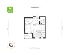 1-к квартира, строящийся дом, 45м2, 8/18 этаж