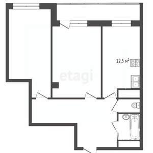 2-к квартира, сданный дом, 61м2, 6/18 этаж