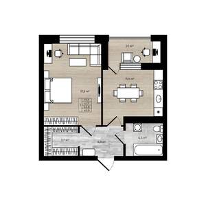 1-к квартира, вторичка, 46м2, 8/10 этаж