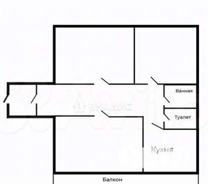 3-к квартира, вторичка, 59м2, 1/9 этаж