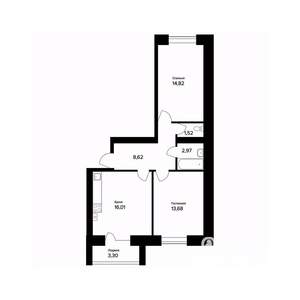 2-к квартира, вторичка, 59м2, 3/5 этаж