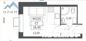 Студия квартира, вторичка, 18м2, 7/10 этаж