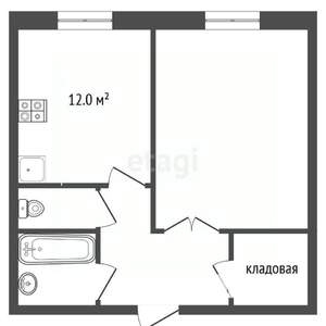 1-к квартира, вторичка, 41м2, 4/5 этаж