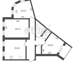 3-к квартира, вторичка, 84м2, 2/10 этаж
