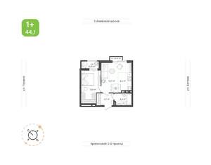 2-к квартира, вторичка, 44м2, 8/18 этаж