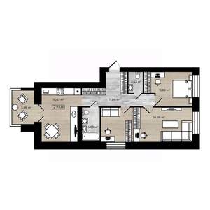 2-к квартира, строящийся дом, 74м2, 5/9 этаж