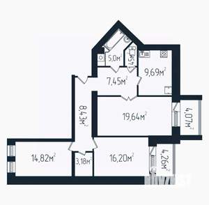 3-к квартира, вторичка, 85м2, 9/10 этаж