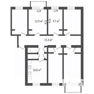 6-к квартира, вторичка, 106м2, 3/4 этаж