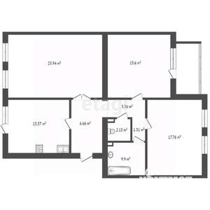3-к квартира, вторичка, 90м2, 2/3 этаж