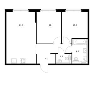 2-к квартира, вторичка, 56м2, 8/17 этаж