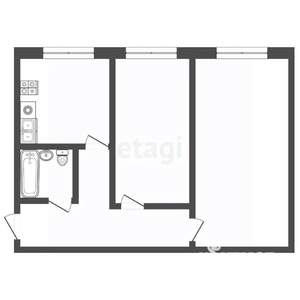 2-к квартира, вторичка, 43м2, 5/5 этаж