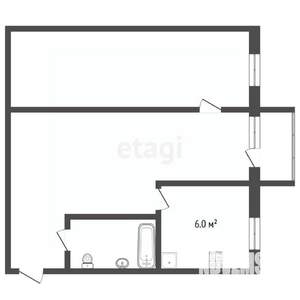 2-к квартира, вторичка, 44м2, 5/5 этаж