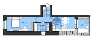 1-к квартира, вторичка, 43м2, 2/4 этаж
