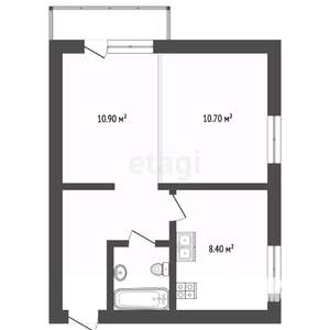 1-к квартира, вторичка, 40м2, 5/5 этаж