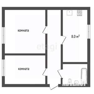 2-к квартира, вторичка, 48м2, 1/5 этаж