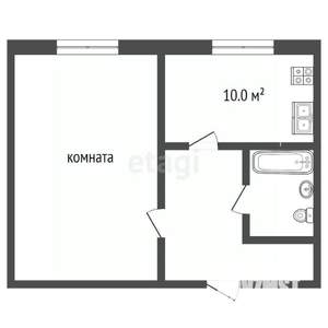 1-к квартира, вторичка, 32м2, 1/9 этаж