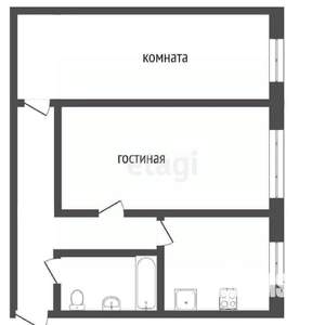 2-к квартира, вторичка, 43м2, 4/4 этаж