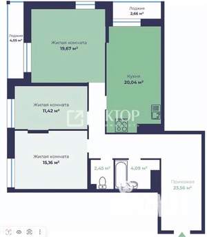 3-к квартира, вторичка, 84м2, 6/18 этаж