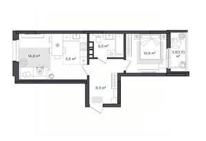1-к квартира, вторичка, 46м2, 9/9 этаж