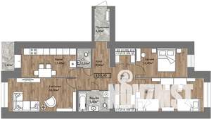 3-к квартира, строящийся дом, 95м2, 11/15 этаж