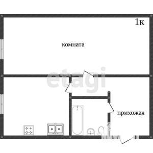 1-к квартира, вторичка, 31м2, 5/5 этаж