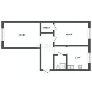 2-к квартира, вторичка, 48м2, 1/5 этаж