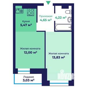 1-к квартира, вторичка, 42м2, 17/17 этаж