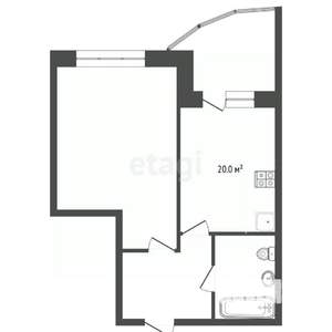 1-к квартира, вторичка, 52м2, 14/16 этаж