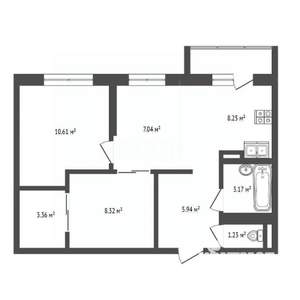 2-к квартира, вторичка, 49м2, 7/18 этаж