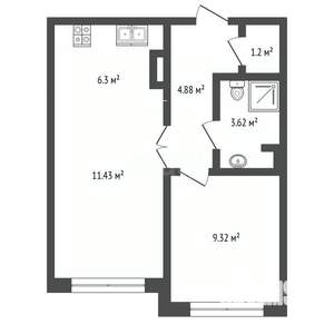 1-к квартира, вторичка, 37м2, 9/10 этаж