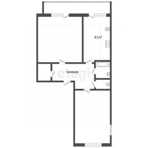 2-к квартира, вторичка, 50м2, 2/2 этаж