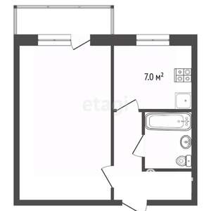 1-к квартира, вторичка, 34м2, 4/5 этаж