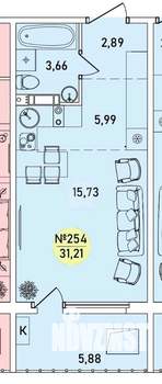 Студия квартира, вторичка, 31м2, 8/9 этаж