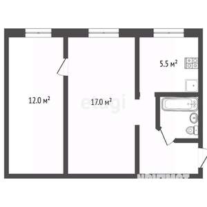 2-к квартира, вторичка, 44м2, 1/5 этаж