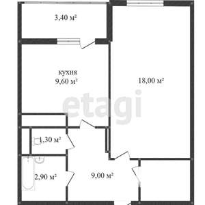 1-к квартира, вторичка, 49м2, 10/16 этаж