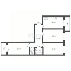 3-к квартира, сданный дом, 81м2, 1/5 этаж