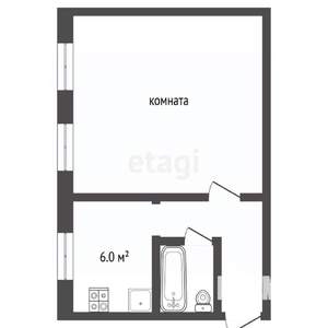 1-к квартира, вторичка, 29м2, 1/2 этаж
