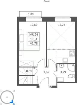 1-к квартира, вторичка, 49м2, 11/11 этаж