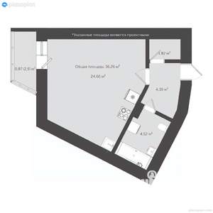 Студия квартира, сданный дом, 40м2, 4/18 этаж